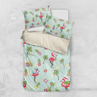 Aloha Hawaii Christmas Seamless Bedding Set Plumeria Lei LT7 US Twin 172cm x 218cm Cerulean - Polynesian Pride