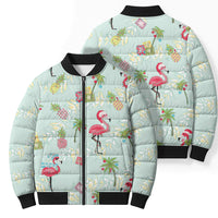 Aloha Hawaii Christmas Seamless Bomber Puffer Jacket Plumeria Lei LT7 - Polynesian Pride