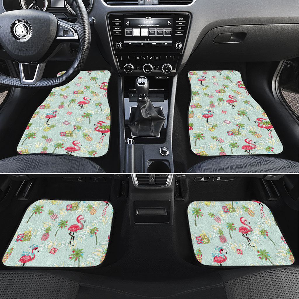 Aloha Hawaii Christmas Seamless Car Mats Plumeria Lei LT7 Set 4pcs Cerulean - Polynesian Pride