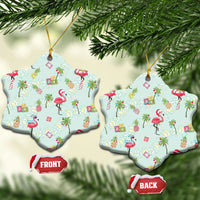 Aloha Hawaii Christmas Seamless Ceramic Ornament Plumeria Lei LT7 Snow Flake Cerulean - Polynesian Pride