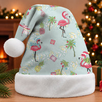 Aloha Hawaii Christmas Seamless Christmas Santa Hat Plumeria Lei LT7 Without Fur Cerulean - Polynesian Pride