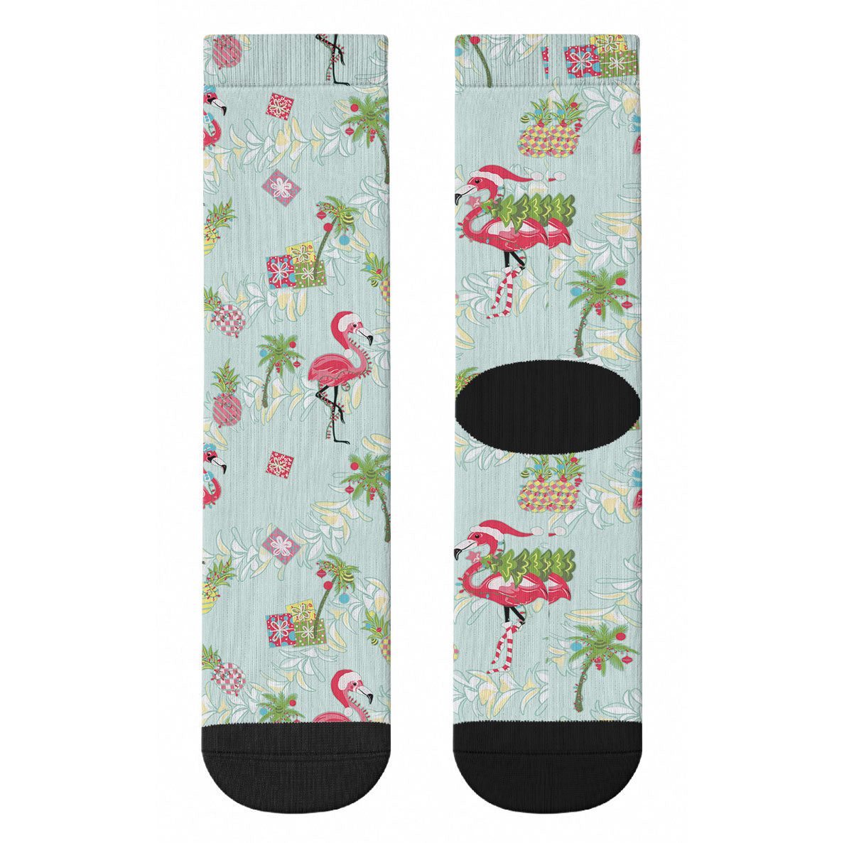 Aloha Hawaii Christmas Seamless Crew Socks Plumeria Lei LT7 - Polynesian Pride