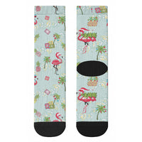 Aloha Hawaii Christmas Seamless Crew Socks Plumeria Lei LT7 - Polynesian Pride