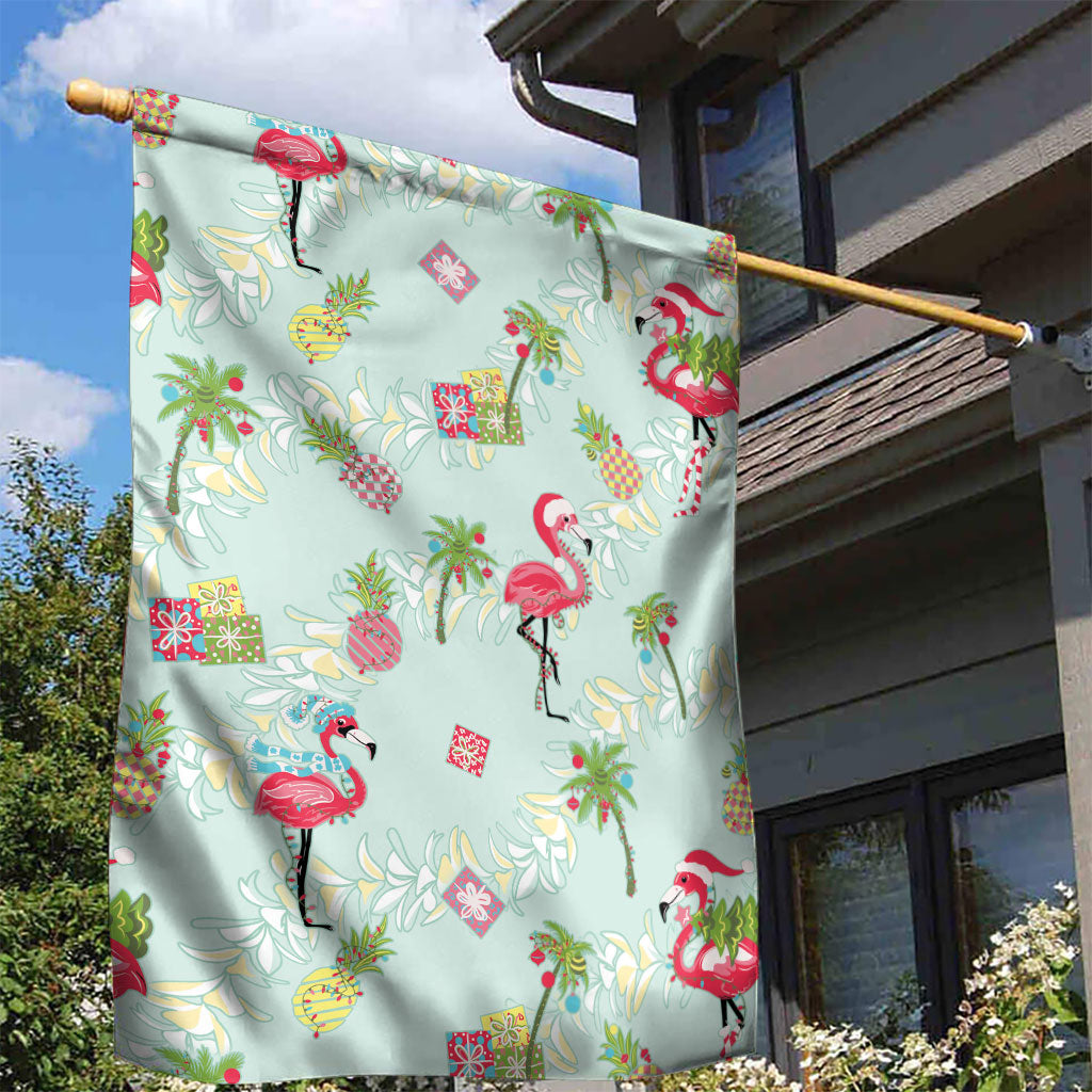 Aloha Hawaii Christmas Seamless Garden Flag Plumeria Lei LT7 - Polynesian Pride