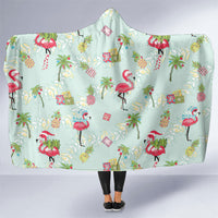 Aloha Hawaii Christmas Seamless Hooded Blanket Plumeria Lei LT7 One Size Cerulean - Polynesian Pride