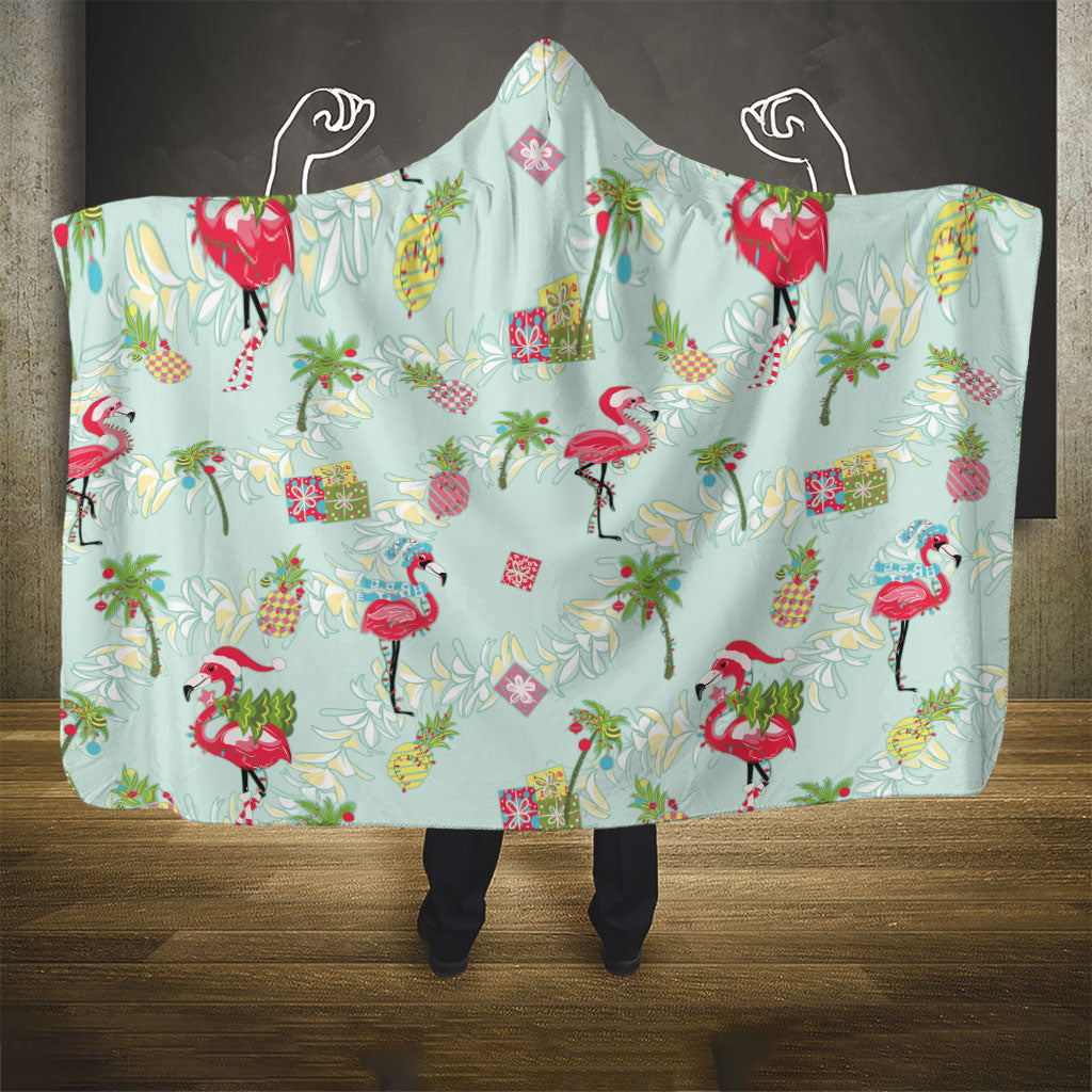 Aloha Hawaii Christmas Seamless Hooded Blanket Plumeria Lei LT7 - Polynesian Pride