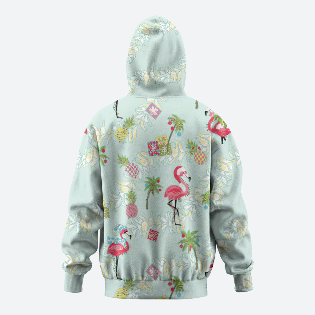 Aloha Hawaii Christmas Seamless Hoodie Plumeria Lei LT7 - Polynesian Pride