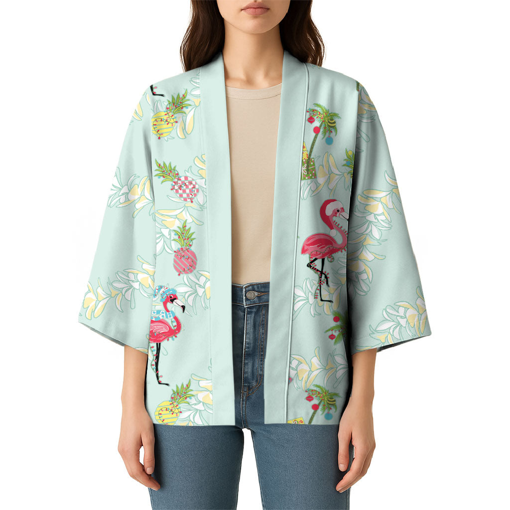 Aloha Hawaii Christmas Seamless Kimono Plumeria Lei LT7 - Polynesian Pride