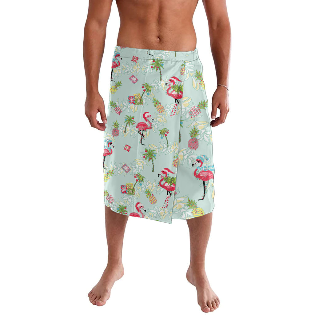 Aloha Hawaii Christmas Seamless Lavalava Plumeria Lei LT7 Cerulean - Polynesian Pride