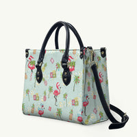 Aloha Hawaii Christmas Seamless Leather Bag Plumeria Lei LT7 Cerulean - Polynesian Pride