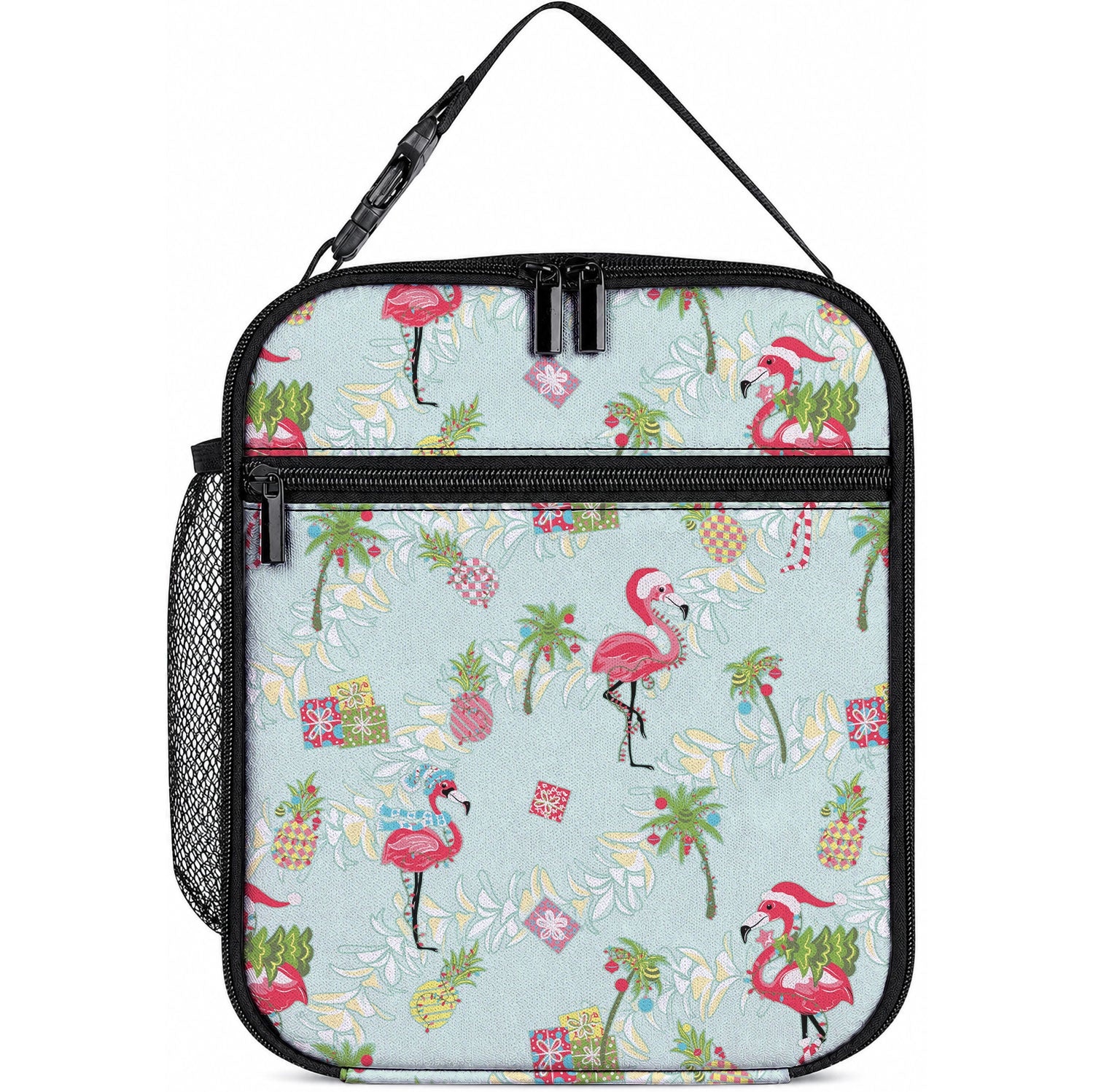 Aloha Hawaii Christmas Seamless Lunch Bag Plumeria Lei LT7 10.2 × 8.3 × 4.3 inch Cerulean - Polynesian Pride