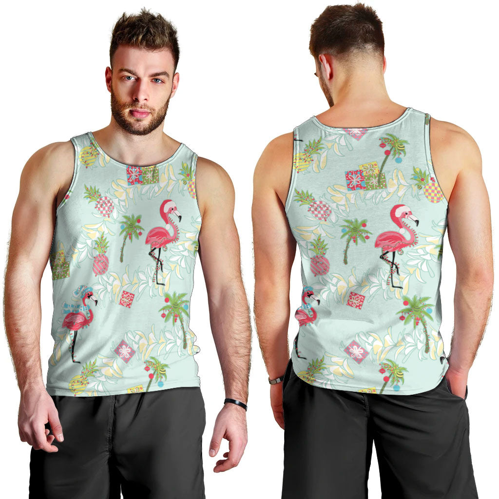Aloha Hawaii Christmas Seamless Men Tank Top Plumeria Lei LT7 - Polynesian Pride