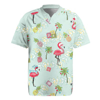 Aloha Hawaii Christmas Seamless Rugby Jersey Plumeria Lei LT7 Cerulean - Polynesian Pride