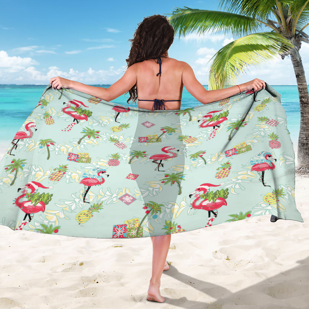 Aloha Hawaii Christmas Seamless Sarong Plumeria Lei LT7 - Polynesian Pride