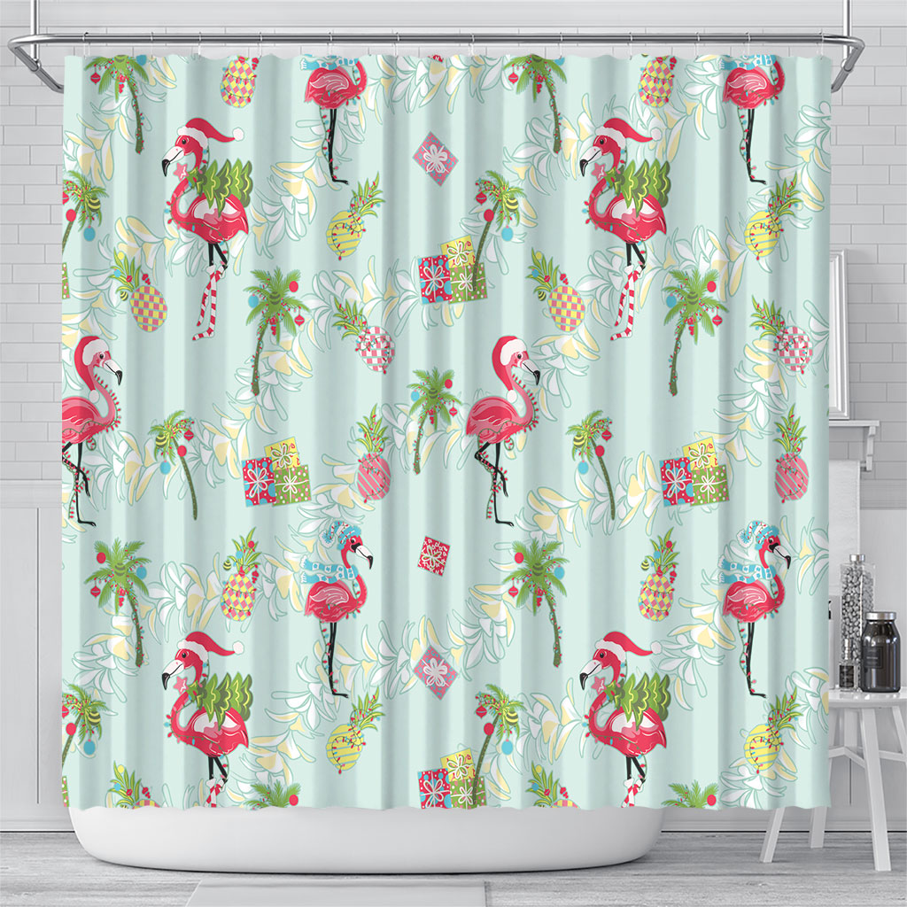 Aloha Hawaii Christmas Seamless Shower Curtain Plumeria Lei LT7 - Polynesian Pride