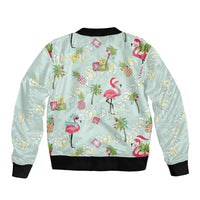Aloha Hawaii Christmas Seamless Sleeve Zip Bomber Jacket Plumeria Lei LT7 - Polynesian Pride