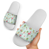 Aloha Hawaii Christmas Seamless Slide Sandals Plumeria Lei LT7 - Polynesian Pride