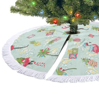 Aloha Hawaii Christmas Seamless Tree Skirt Plumeria Lei LT7 - Polynesian Pride