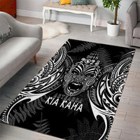 Custom New Zealand Rugby Area Rug 2023 World Cup Aotearoa Haka Face LT7 - Polynesian Pride