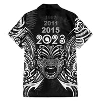New Zealand Rugby Family Matching Puletasi Dress and Hawaiian Shirt 2023 World Cup Aotearoa Haka Face LT7 - Polynesian Pride