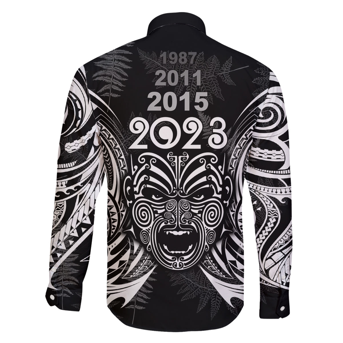 New Zealand Rugby Family Matching Puletasi Dress and Hawaiian Shirt 2023 World Cup Aotearoa Haka Face LT7 - Polynesian Pride