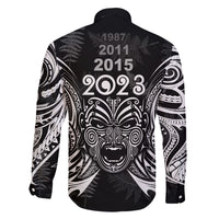 New Zealand Rugby Family Matching Puletasi Dress and Hawaiian Shirt 2023 World Cup Aotearoa Haka Face LT7 - Polynesian Pride