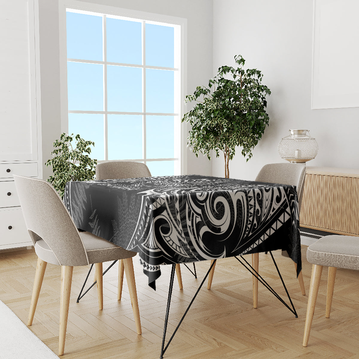 Custom New Zealand Rugby Tablecloth 2023 World Cup Aotearoa Haka Face LT7 - Polynesian Pride