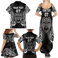 New Zealand Rugby Family Matching Summer Maxi Dress and Hawaiian Shirt 2023 World Cup Aotearoa Create History LT7 - Polynesian Pride