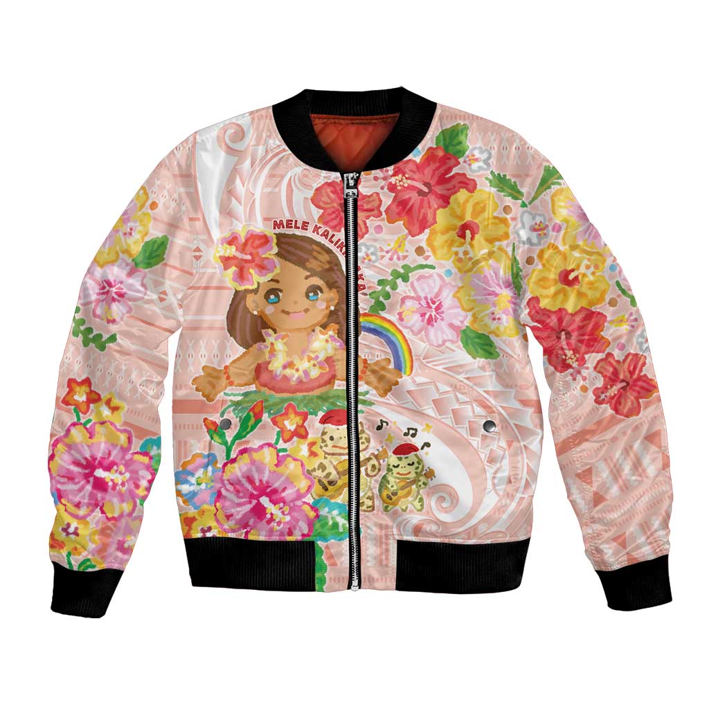 Aloha Hawaii Bomber Jacket Kawaii Mele Kalikimaka - Pastel Fever