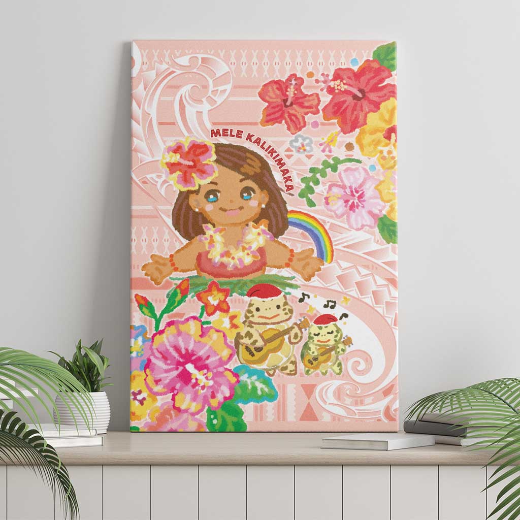 Aloha Hawaii Canvas Wall Art Kawaii Mele Kalikimaka - Pastel Fever