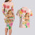 Aloha Hawaii Couples Matching Long Sleeve Bodycon Dress and Hawaiian Shirt Kawaii Mele Kalikimaka - Pastel Fever