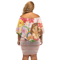 Aloha Hawaii Off Shoulder Short Dress Kawaii Mele Kalikimaka - Pastel Fever