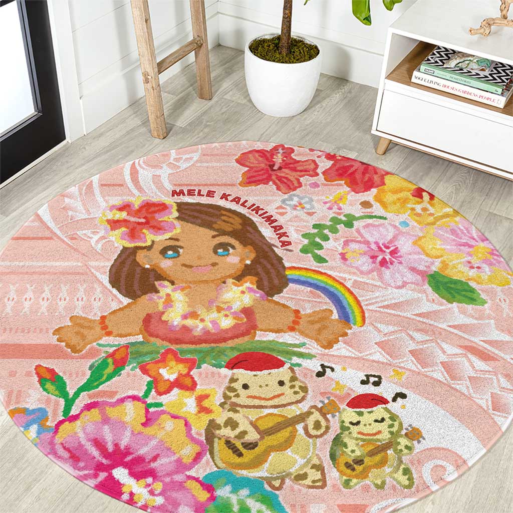 Aloha Hawaii Round Carpet Kawaii Mele Kalikimaka - Pastel Fever