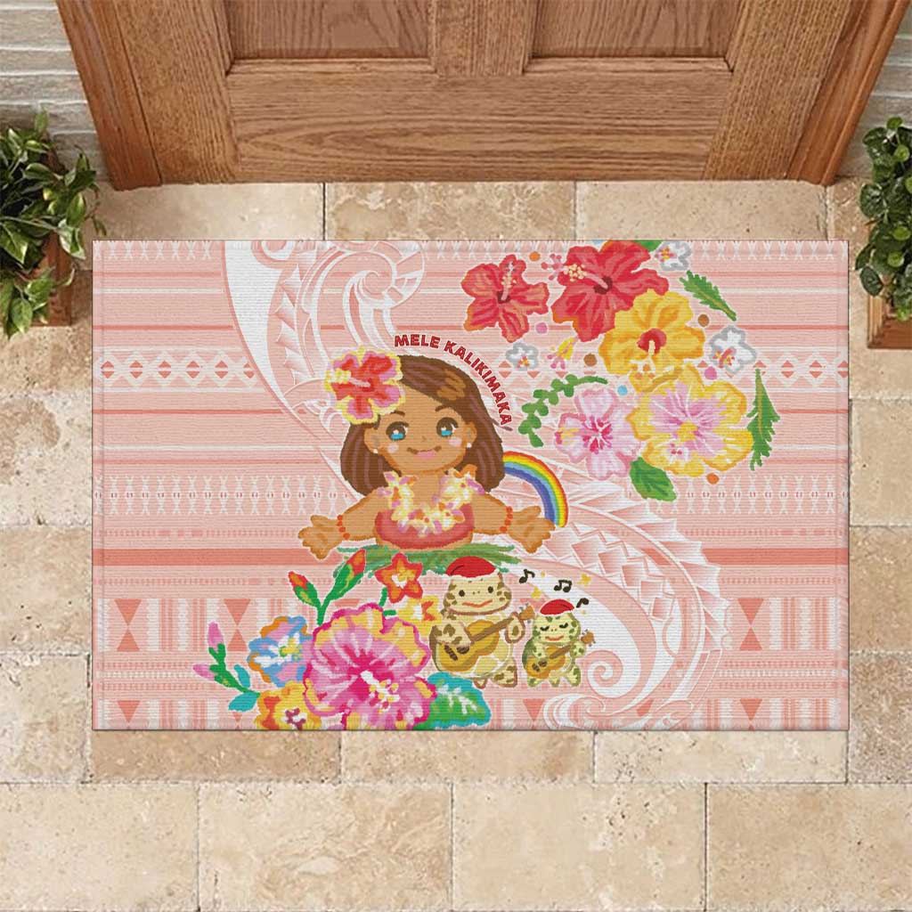 Aloha Hawaii Rubber Doormat Kawaii Mele Kalikimaka - Pastel Fever