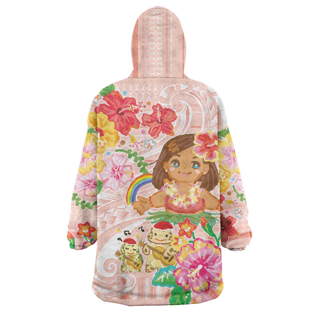 Aloha Hawaii Wearable Blanket Hoodie Kawaii Mele Kalikimaka - Pastel Fever