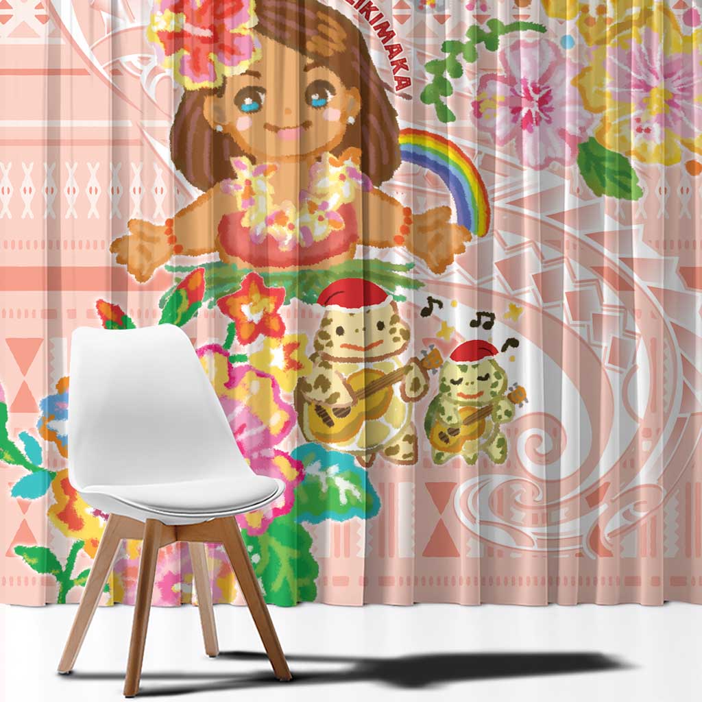 Aloha Hawaii Window Curtain Kawaii Mele Kalikimaka - Pastel Fever