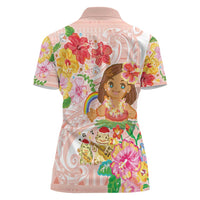 Aloha Hawaii Women Polo Shirt Kawaii Mele Kalikimaka - Pastel Fever