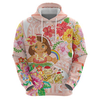Aloha Hawaii Zip Hoodie Kawaii Mele Kalikimaka - Pastel Fever