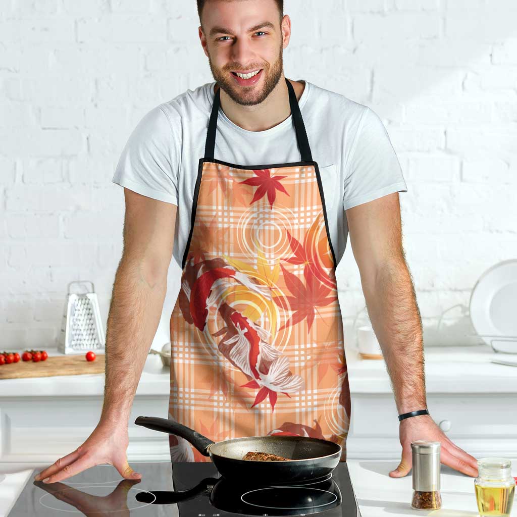 Orange Palaka Hawaii Aloha Apron Koi Pond Mix Japanese Maple - Polynesian Pride