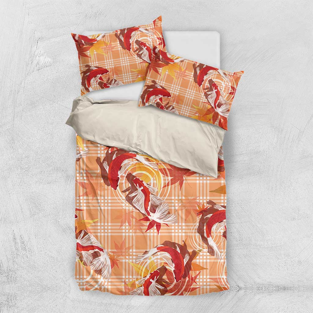 Orange Palaka Hawaii Aloha Bedding Set Koi Pond Mix Japanese Maple - Polynesian Pride