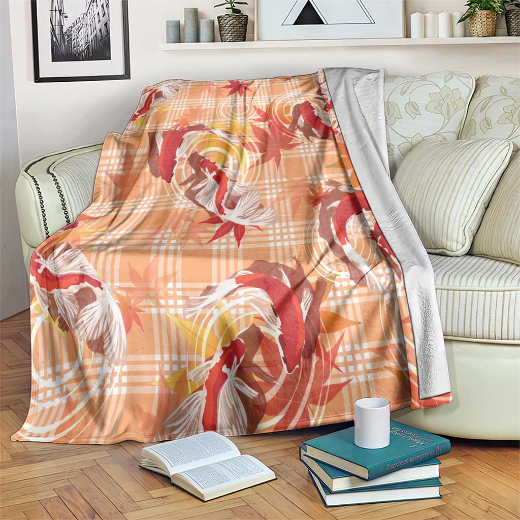 Orange Palaka Hawaii Aloha Blanket Koi Pond Mix Japanese Maple - Polynesian Pride