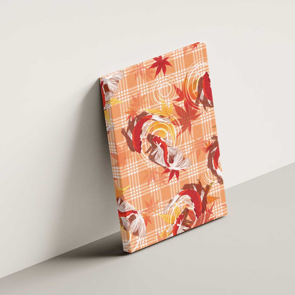 Orange Palaka Hawaii Aloha Canvas Wall Art Koi Pond Mix Japanese Maple - Polynesian Pride