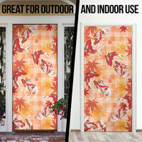 Orange Palaka Hawaii Aloha Door Cover Koi Pond Mix Japanese Maple - Polynesian Pride