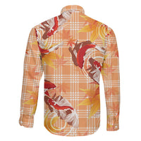 Orange Palaka Hawaii Aloha Family Matching Summer Maxi Dress and Hawaiian Shirt Koi Pond Mix Japanese Maple LT7 - Polynesian Pride