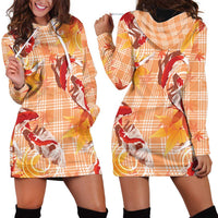 Orange Palaka Hawaii Aloha Hoodie Dress Koi Pond Mix Japanese Maple - Polynesian Pride