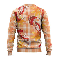 Orange Palaka Hawaii Aloha Ugly Christmas Sweater Koi Pond Mix Japanese Maple - Polynesian Pride