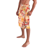 Orange Palaka Hawaii Aloha Lavalava Koi Pond Mix Japanese Maple - Polynesian Pride