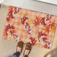 Orange Palaka Hawaii Aloha Rubber Doormat Koi Pond Mix Japanese Maple - Polynesian Pride