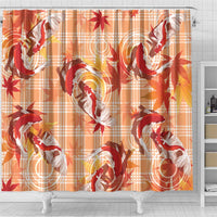 Orange Palaka Hawaii Aloha Shower Curtain Koi Pond Mix Japanese Maple - Polynesian Pride