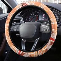 Orange Palaka Hawaii Aloha Steering Wheel Cover Koi Pond Mix Japanese Maple - Polynesian Pride